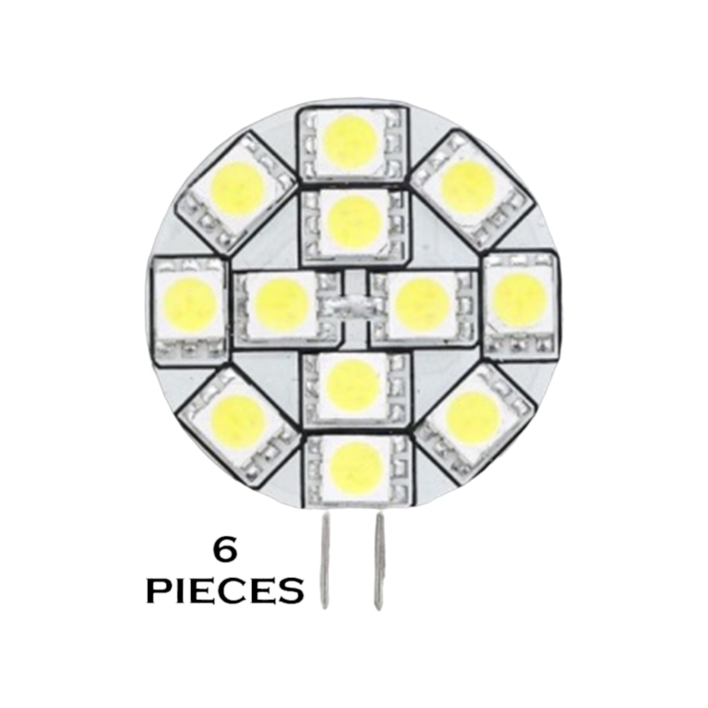 Pactrade Marine RV Marine Trailer Part Replacement LED Bulb G4 Warm White Side Pin 1.2"D 6 Pcs