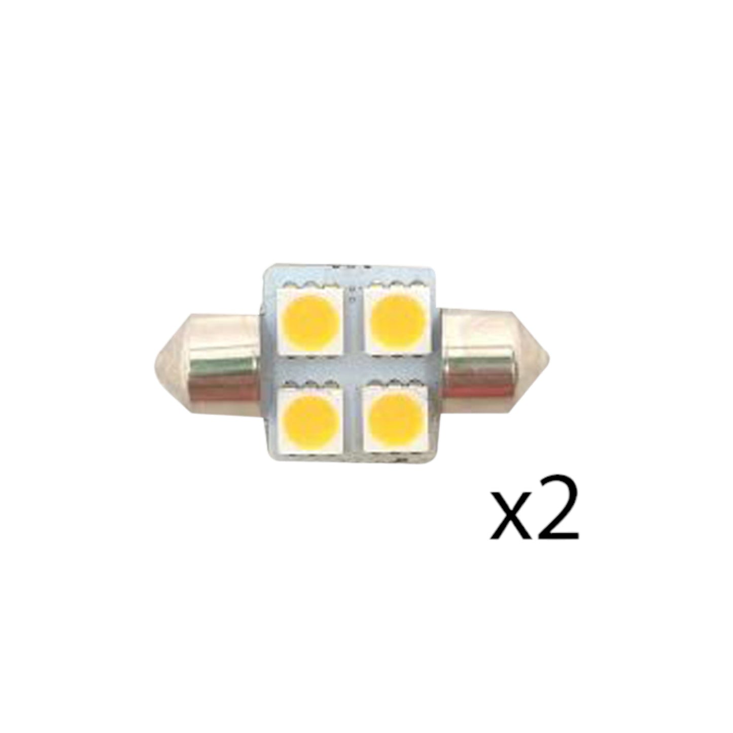 Pactrade Marine LED Bulbs Festoon Type 12VDC 60LM Warm White 2 PCS 1 1/4 X 5/8"