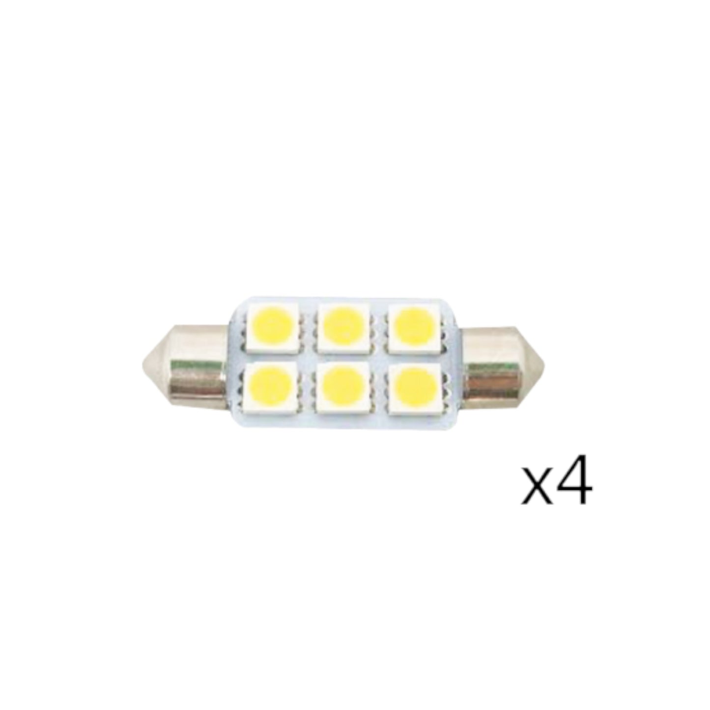 Pactrade Marine 4 PCS LED Bulbs Festoon Type 12VDC 90LM Warm White 1 1/2 X 9/16