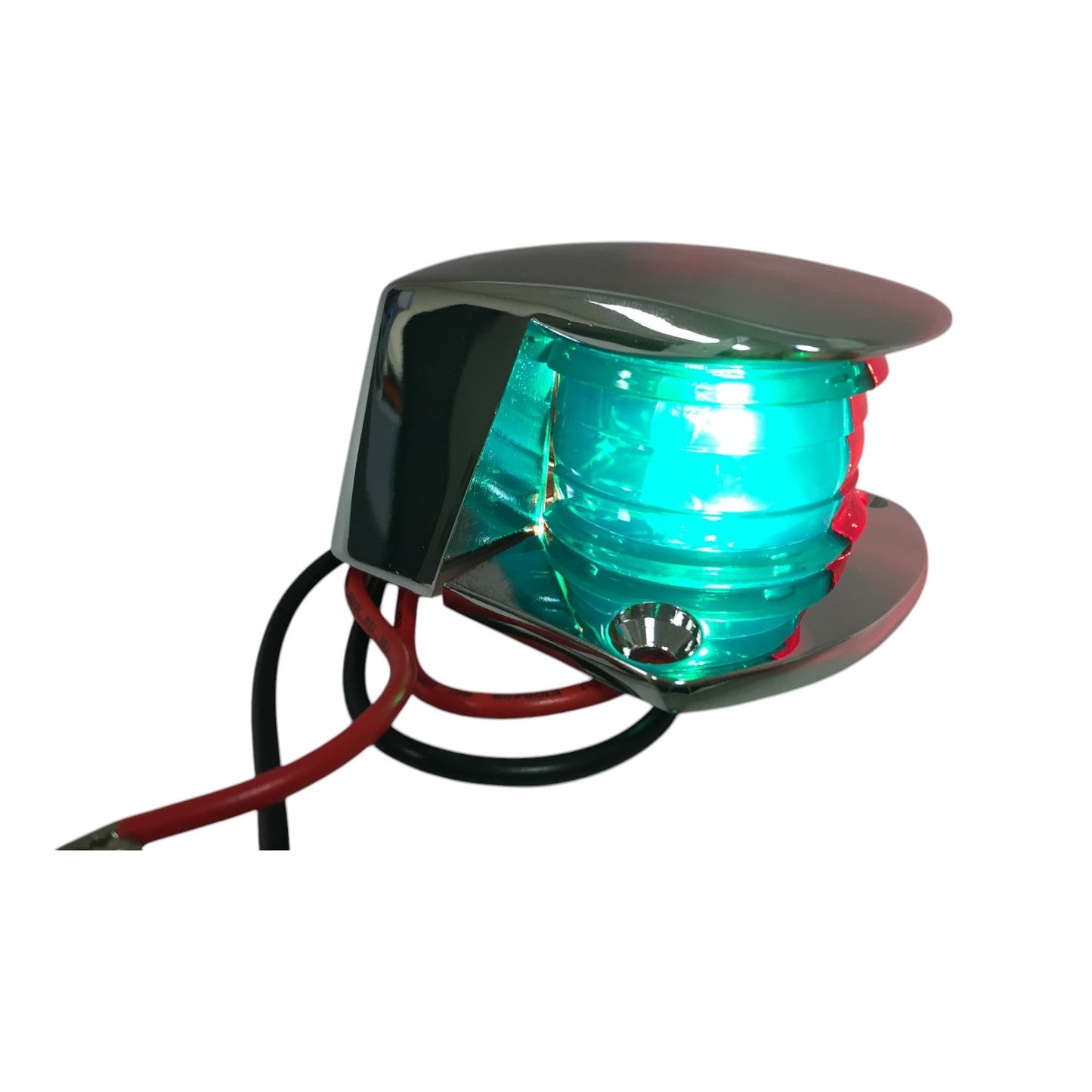 Pactrade Marine Boat Navigation Red Green Chrome Plated Housing Bi-Color Bow Light Bulb