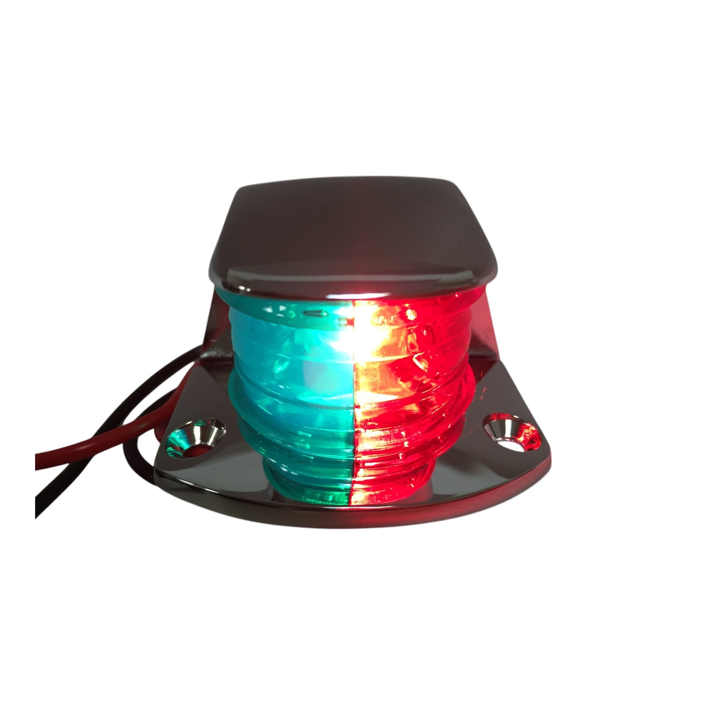 Pactrade Marine Boat Navigation Red Green Chrome Plated Housing Bi-Color Bow Light Bulb