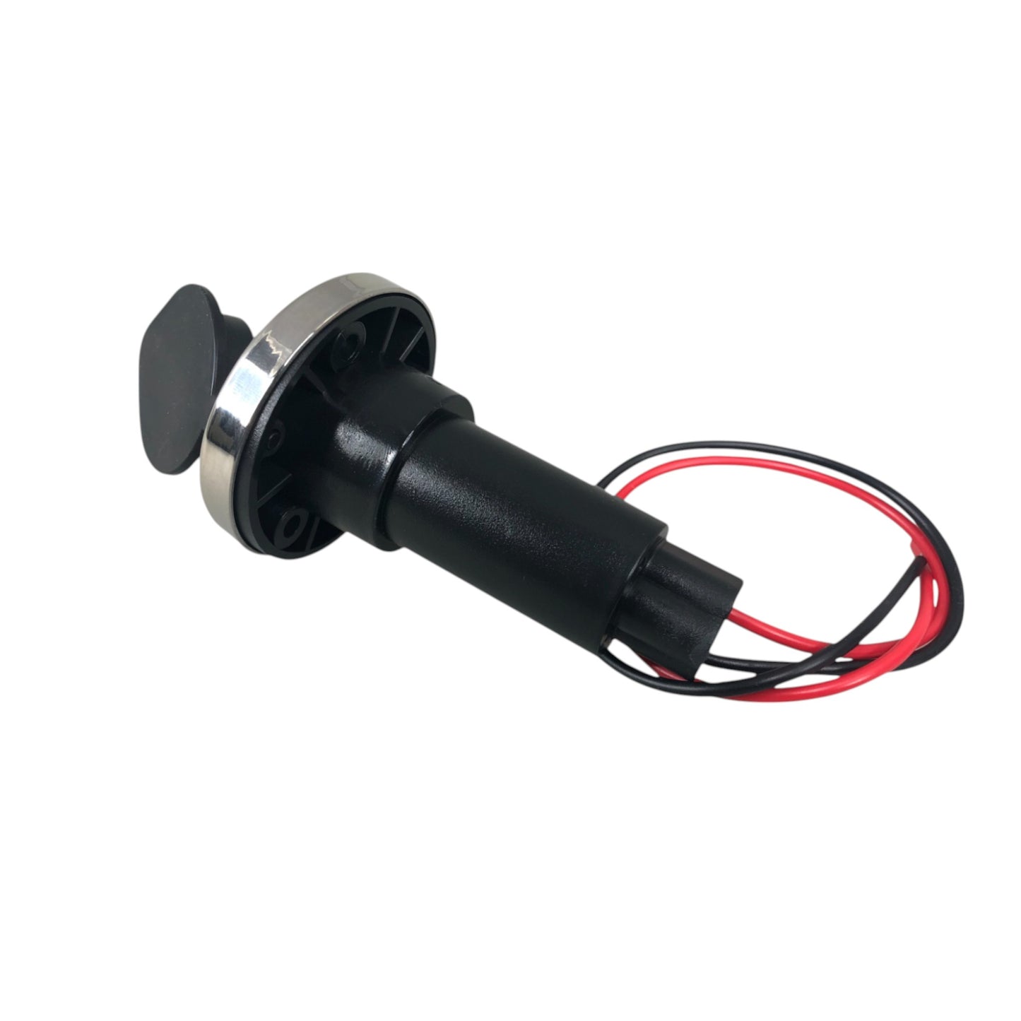 Pactrade Marine Black Rubber Cap 2-Prong Stern Light Pole Base Silver Top Socket Plug-In