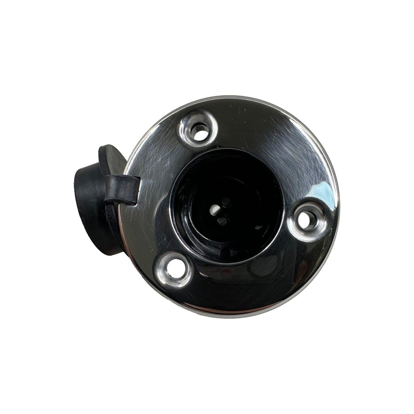 Pactrade Marine Black Rubber Cap 2-Prong Stern Light Pole Base Silver Top Socket Plug-In