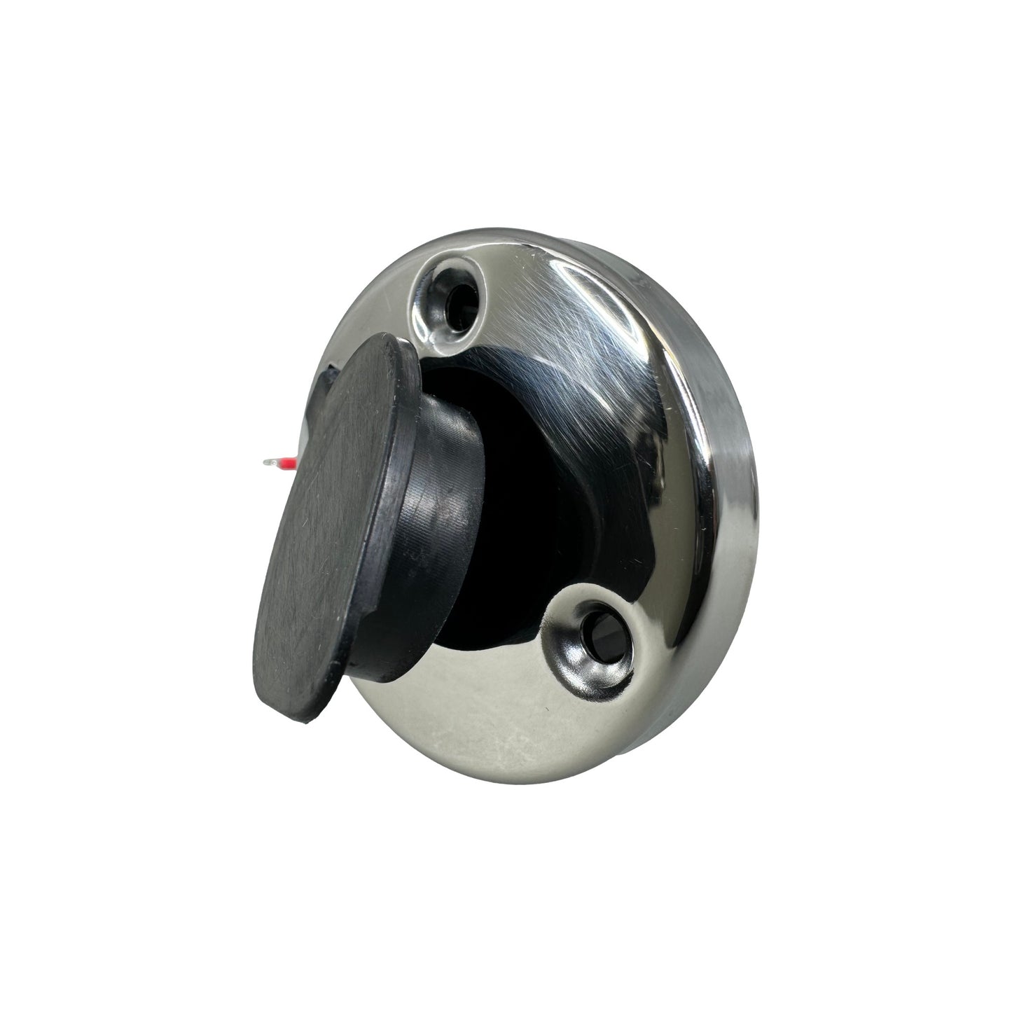 Pactrade Marine Black Rubber Cap 2-Prong Stern Light Pole Base Silver Top Socket Plug-In