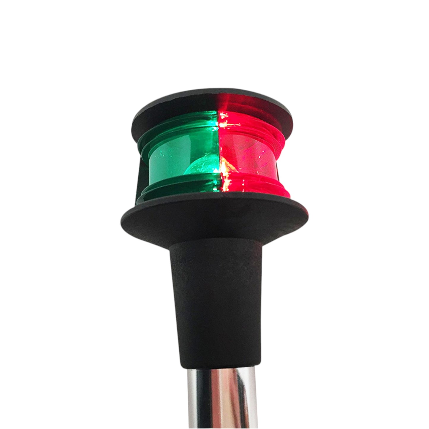 Pactrade Marine Boat Navigation Red Green Bicolor 12" Plug in Bow Light with Angled Pole