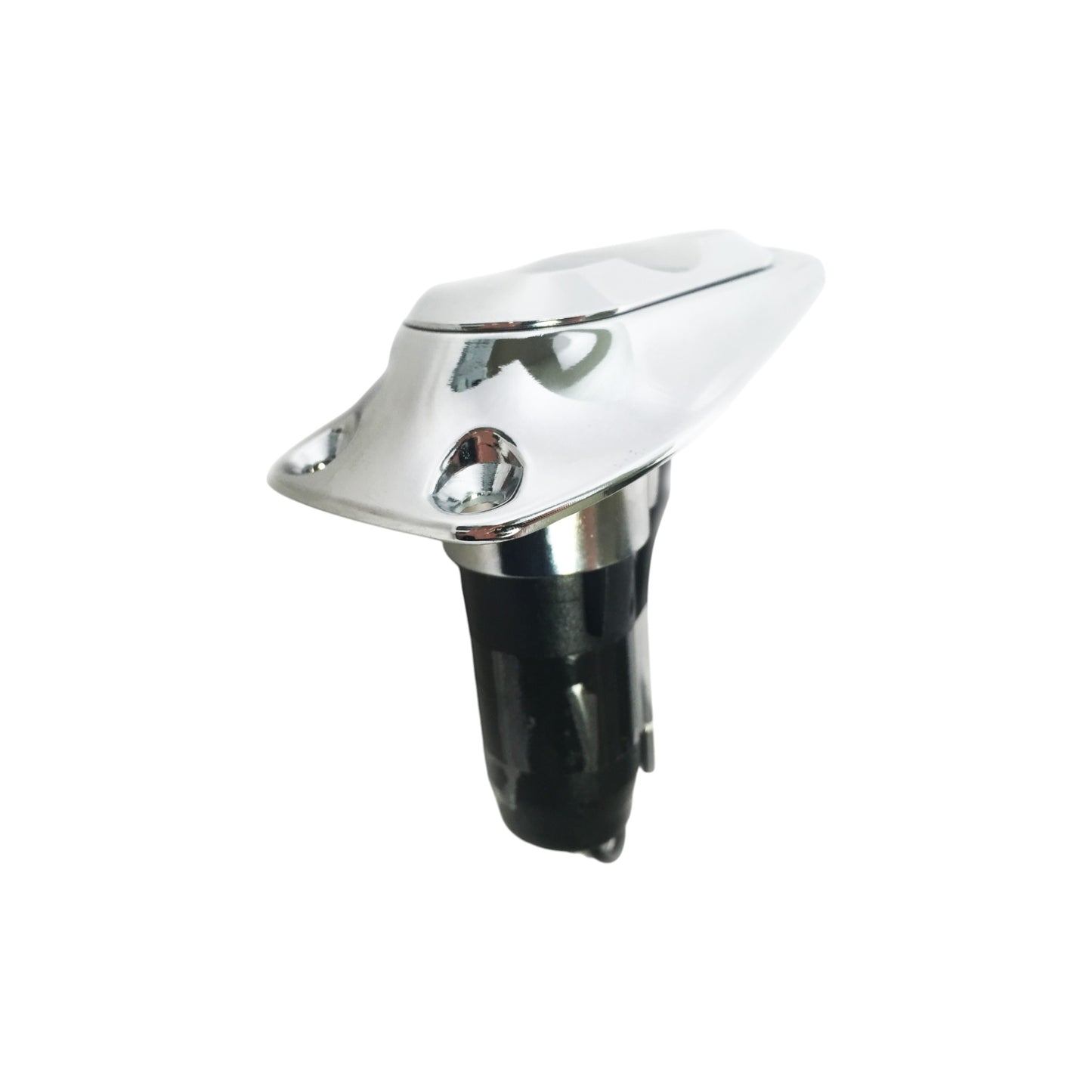 Pactrade Marine Boat 2-Prong Chrome Zamack Stern Light Pole Base Sliding Socket Plug-In