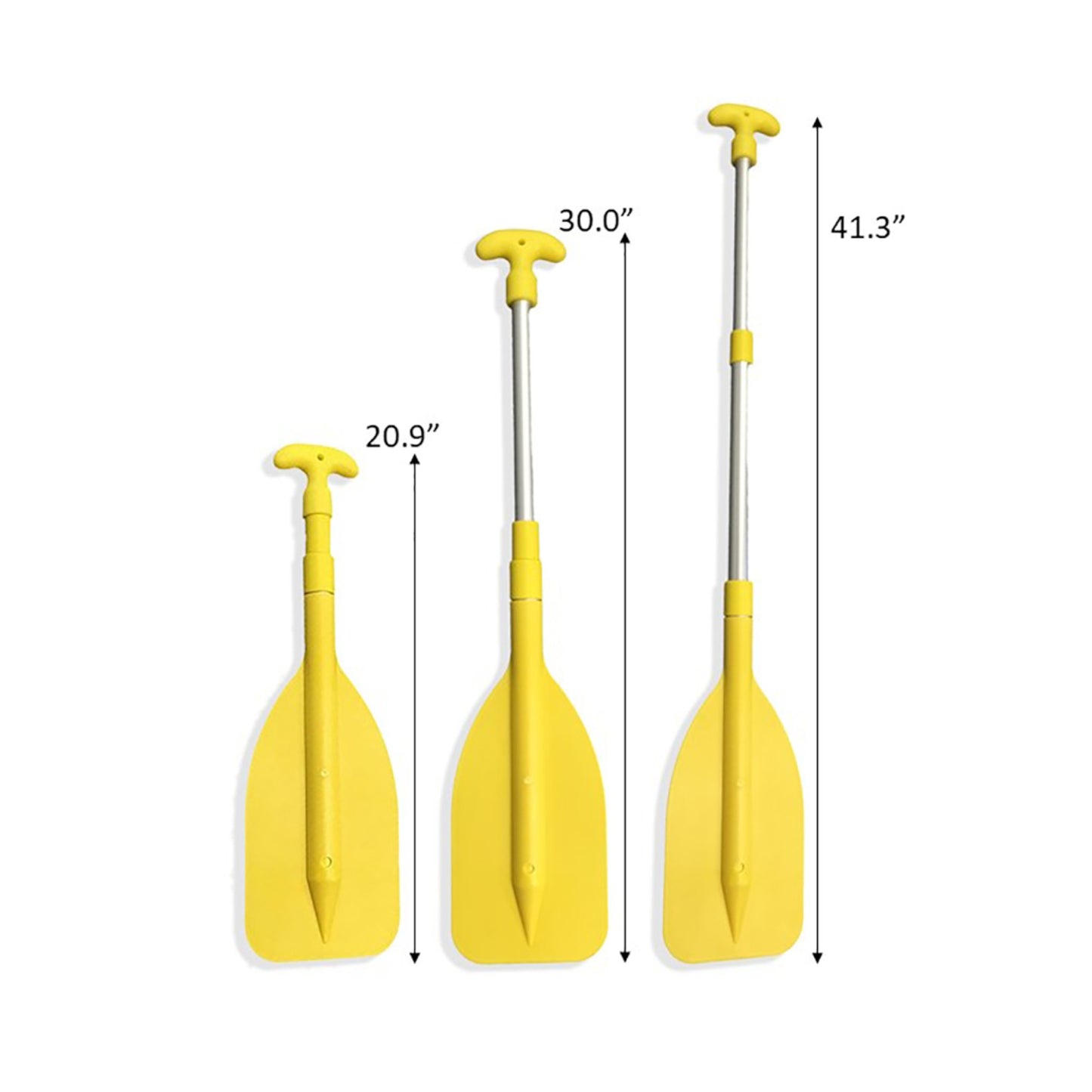 Pactrade Marine Boat Kayak Canoe Rafting Jet Ski Tube Yellow Plastic Telescopic Aluminum Mini Oar Paddle Extended from 20'' to 41.3" Boat Accessories for Kids and Adults