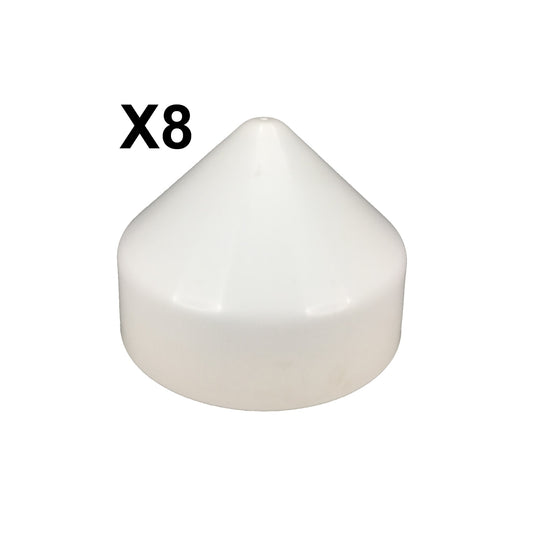 Pactrade Marine Boat Dock Post 7" White Piling Cone Cap Cover Plastic 8PCS