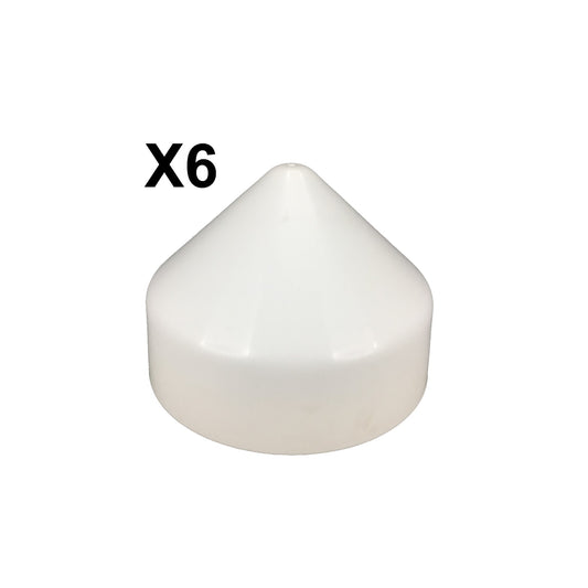 Pactrade Marine Boat Dock Post 8" White Piling Cone Cap Cover Plastic 6PCS