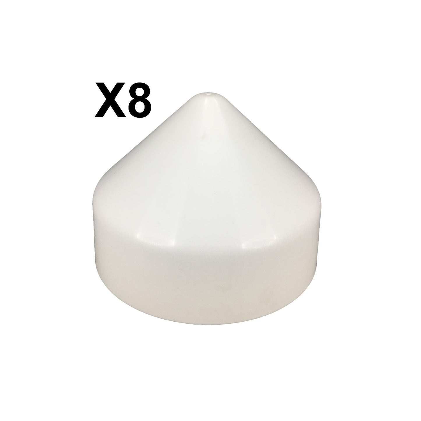 Pactrade Marine Boat Dock Post 9" White Piling Cone Cap Cover Plastic 8PCS