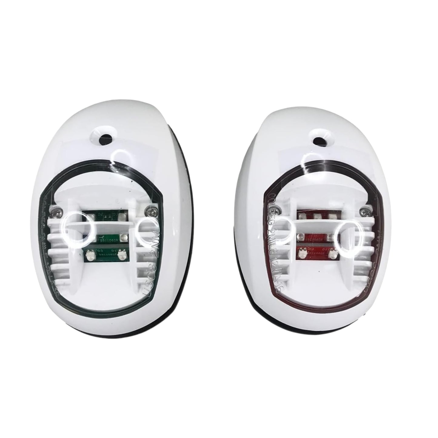 Pactrade Marine Boat White Cover Green Starboard Red Port LED Navigation Light Side Mount