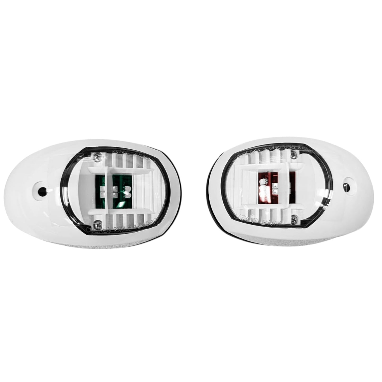 Pactrade Marine Boat White Cover Green Starboard Red Port LED Navigation Light Side Mount