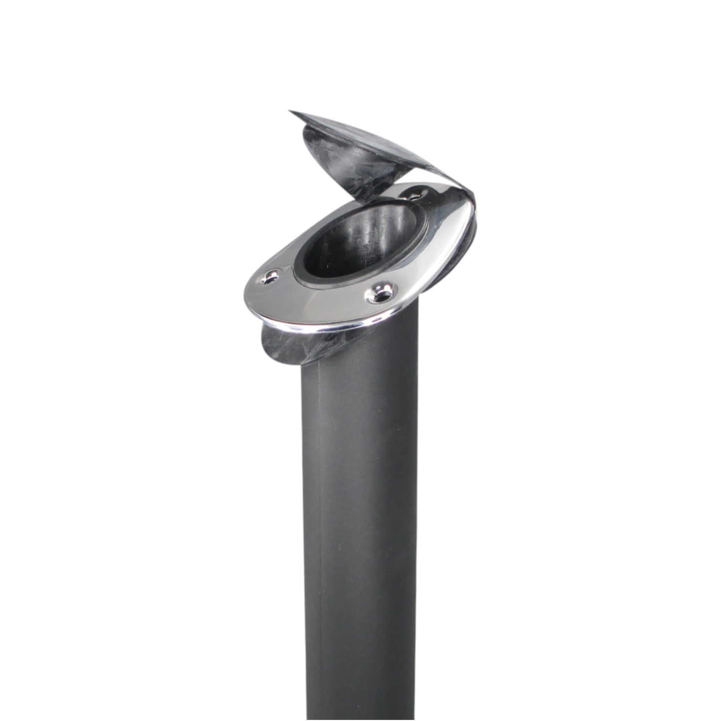 Pactrade Marine Boat Pontoon Kayak 30 Degree Plastic Rod Holder Flush Mount SS 304 Cover with Black Lid