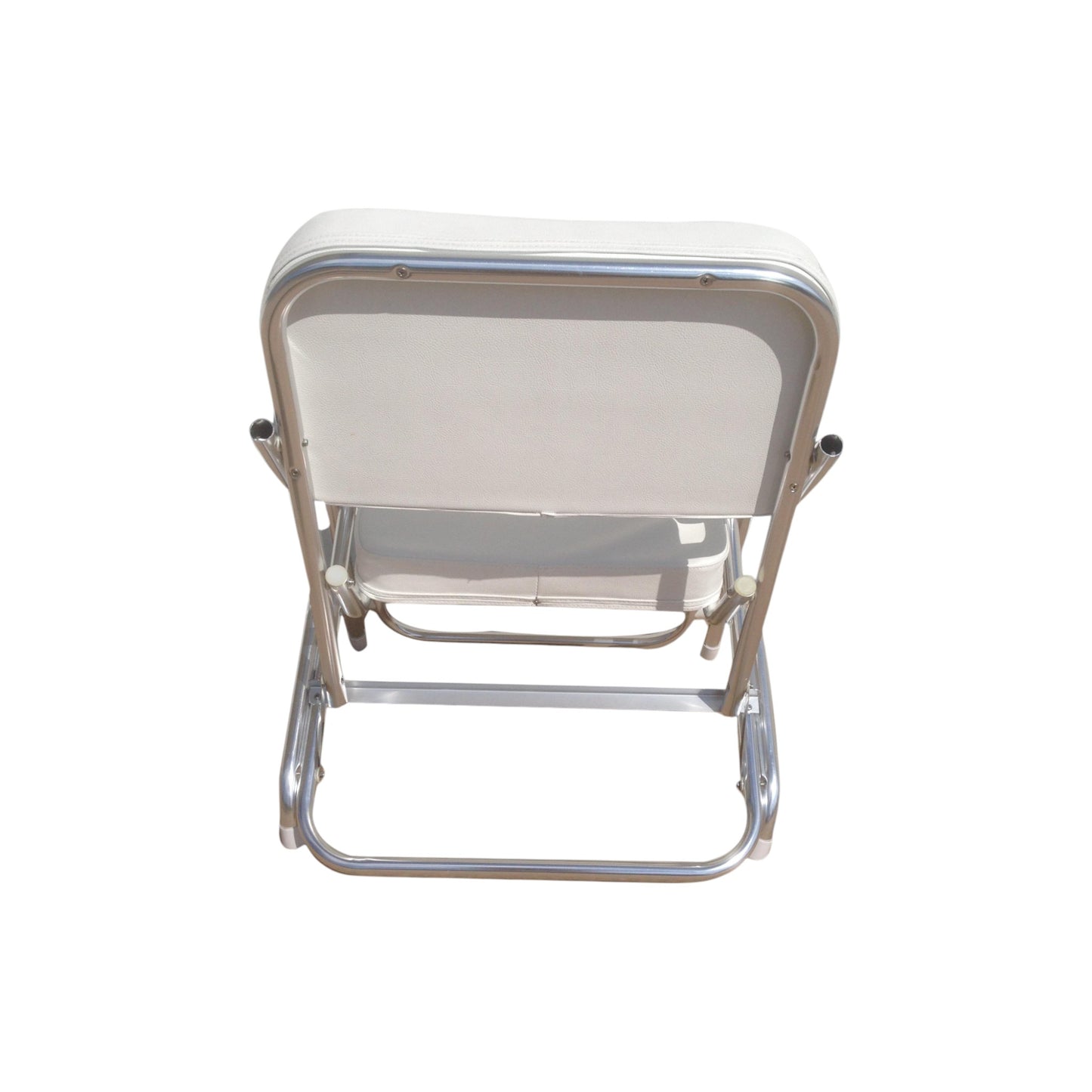 Pactrade Marine Folding Deck Chair White UV Resistant Vinyl 1" Anodized Aluminum