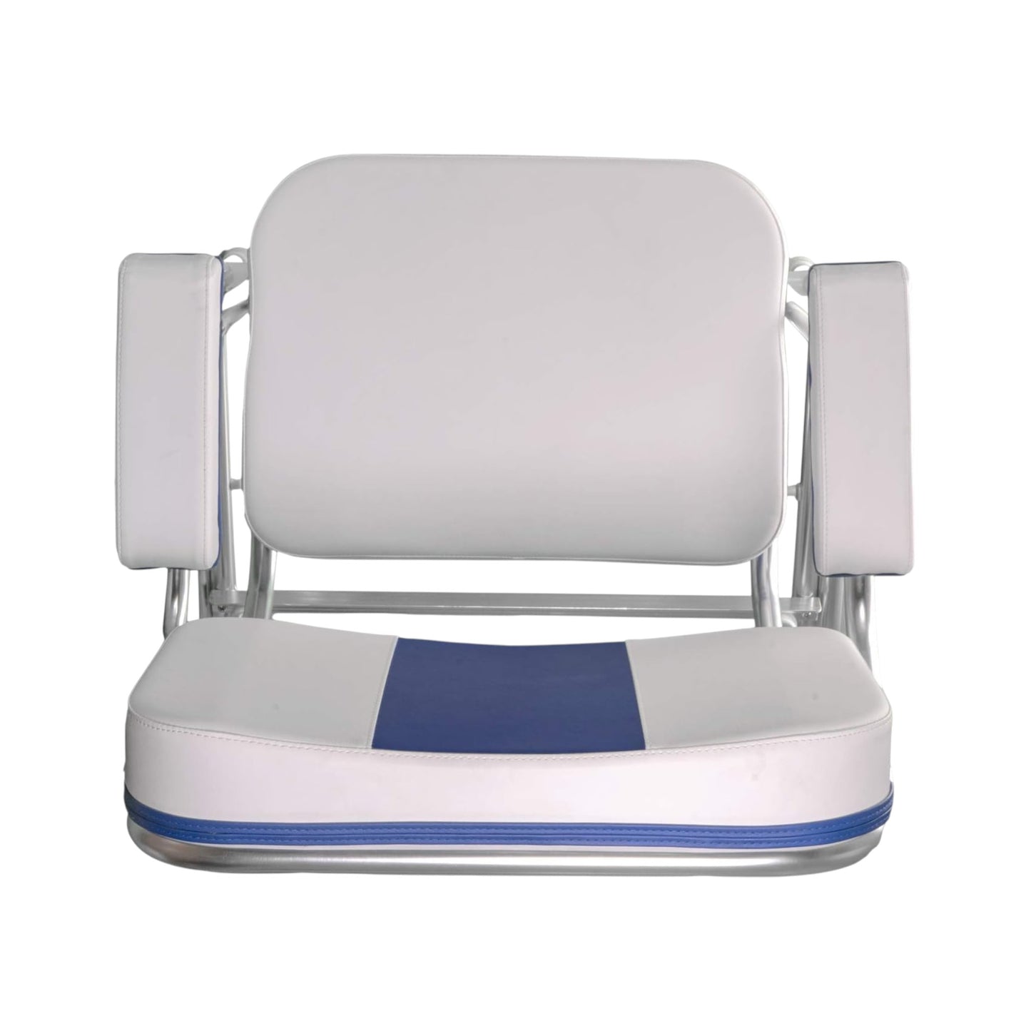 Pactrade Marine Folding Deck Chair Blue Stripe UV Resistant Vinyl Anodized Aluminum (Blue)
