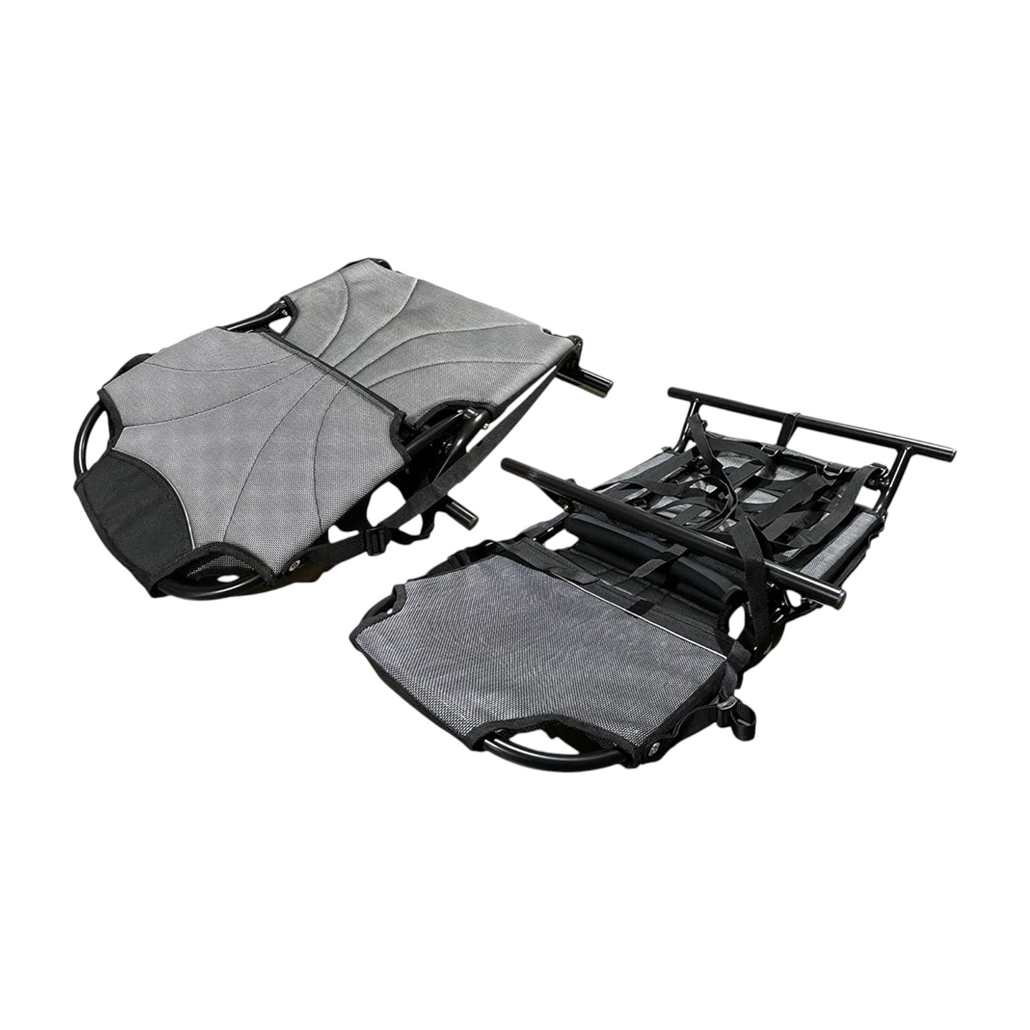 Pactrade Marine Adjustable Straps Black Gray Textilene Mesh Fabric Upright Deluxe Lightweight Kayak Seat Foldable Canoe Cushion Aluminum Frame Sit On Top Fishing Canoeing Boating Kayaking Rafting