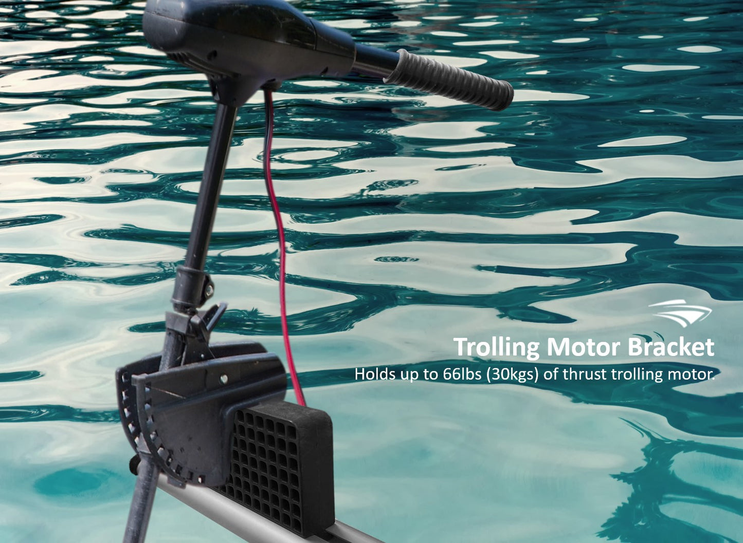 Pactrade Marine Trolling Motor Rack Fishing Kayak Trolling Motor Mount Universal Scupper Holes 43.5" Tracks Aluminum Outboard Motor Mounting Bracket Holder Kit Sliding Mechanism