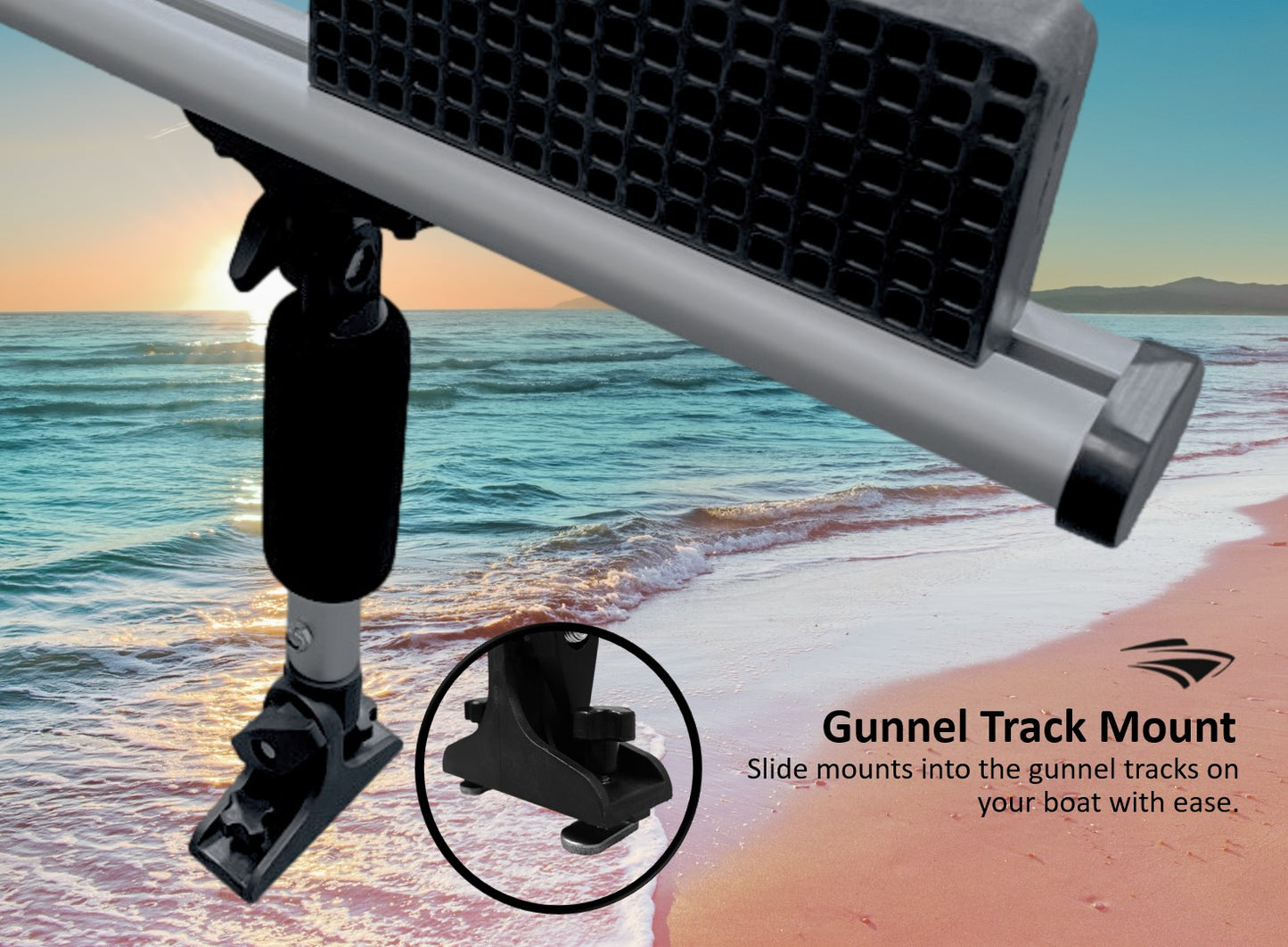 Pactrade Marine Trolling Motor Rack Fishing Kayak Trolling Motor Mount Universal Scupper Holes 43.5" Tracks Aluminum Outboard Motor Mounting Bracket Holder Kit Sliding Mechanism
