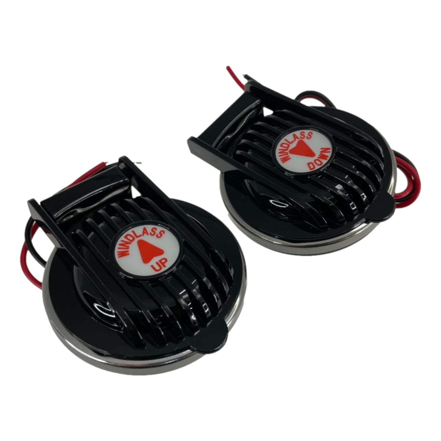 Pactrade Marine Boar Anchor Windlass Winch Foot Compact Switch Black 1 Pair Up and Down 12/24V 5A Hardware
