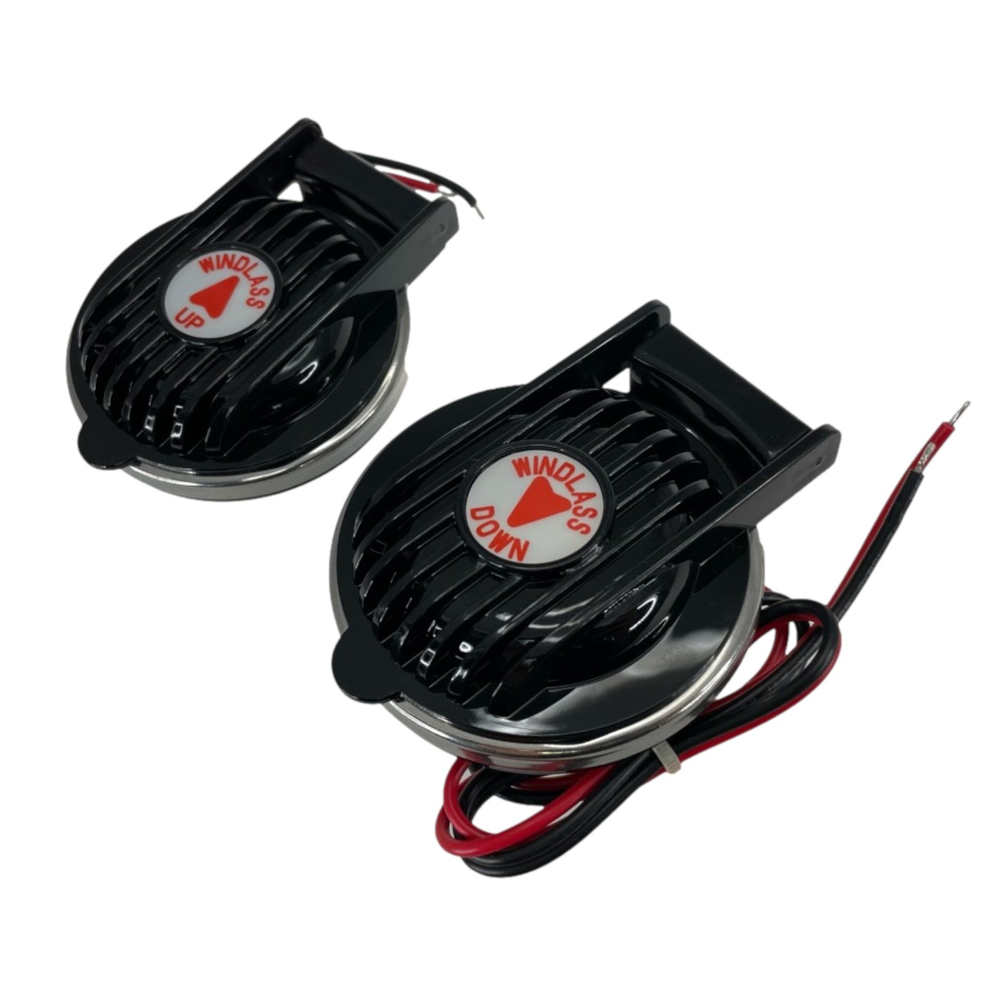 Pactrade Marine Boar Anchor Windlass Winch Foot Compact Switch Black 1 Pair Up and Down 12/24V 5A Hardware