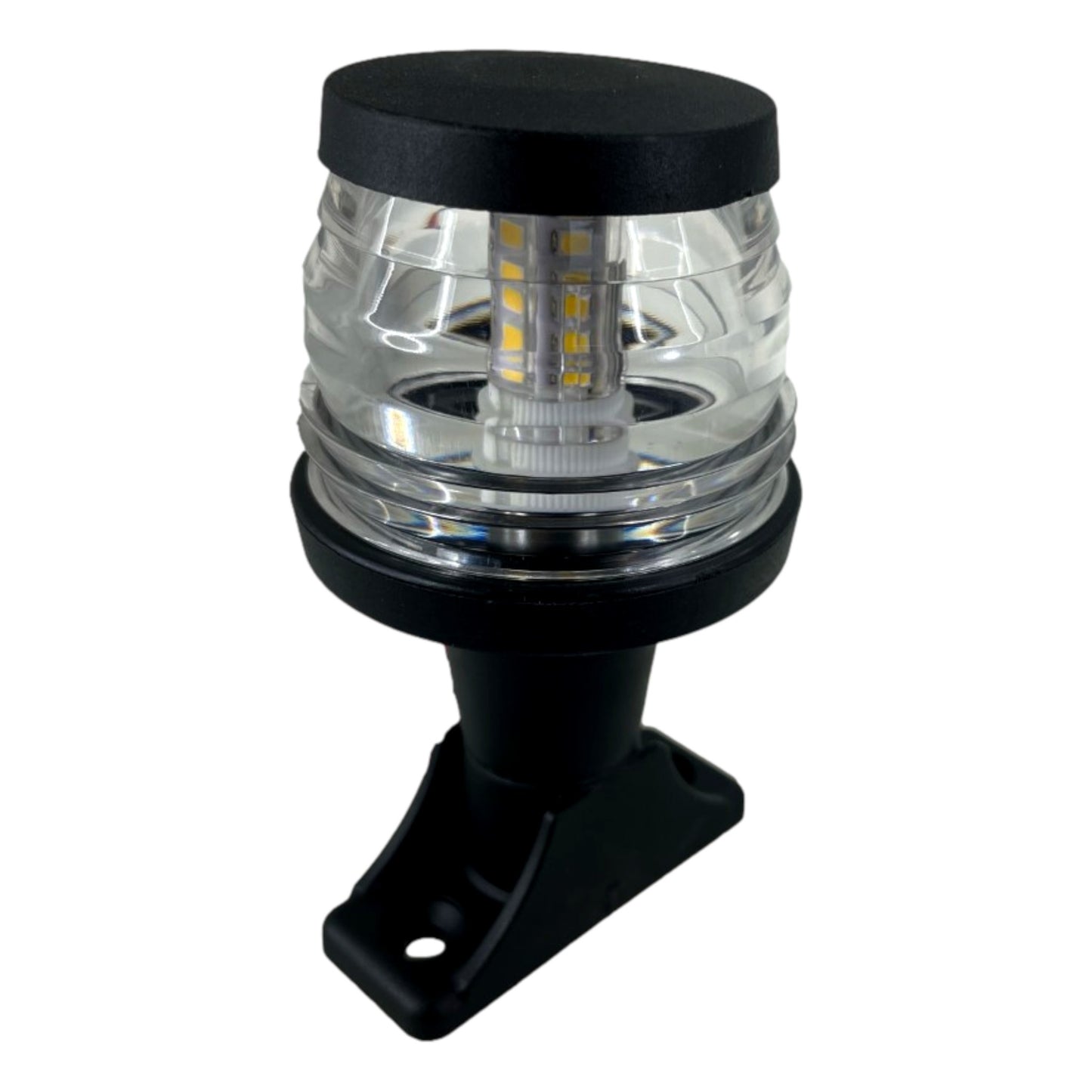 Pactrade Marine Boat LED All Round Anchor Navigation Light Clear Lens PA Housing 10-24VDC/2.5W Nature White 2NM IP65 250 Lumen LM RoHS CE Certified (4-1/2" (Black Housing))