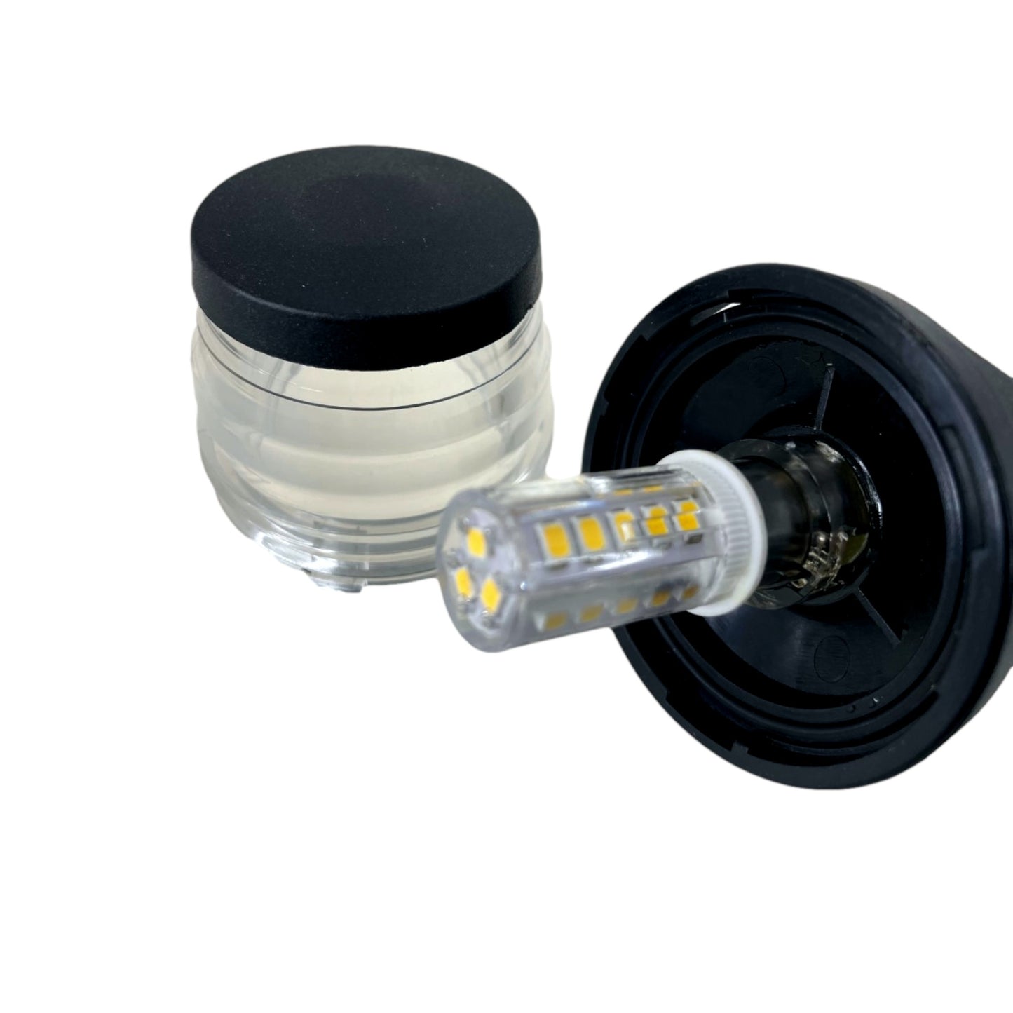 Pactrade Marine Boat LED All Round Anchor Navigation Light Clear Lens PA Housing 10-24VDC/2.5W Nature White 2NM IP65 250 Lumen LM RoHS CE Certified (4-1/2" (Black Housing))