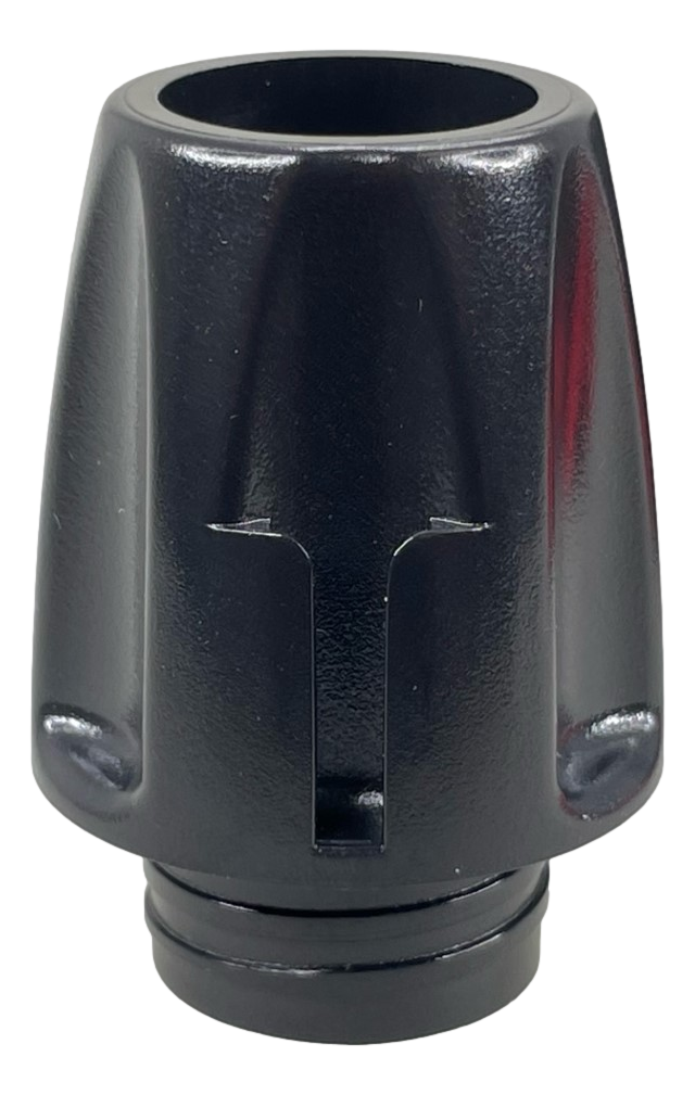 Pactrade Marine Black Nylon Cap 2-Prong Stern Light Pole Base Nylon Top Socket Plug-In Threaded Black Collar5 Height 2-1/4" Diameter 1" Cutout Wired