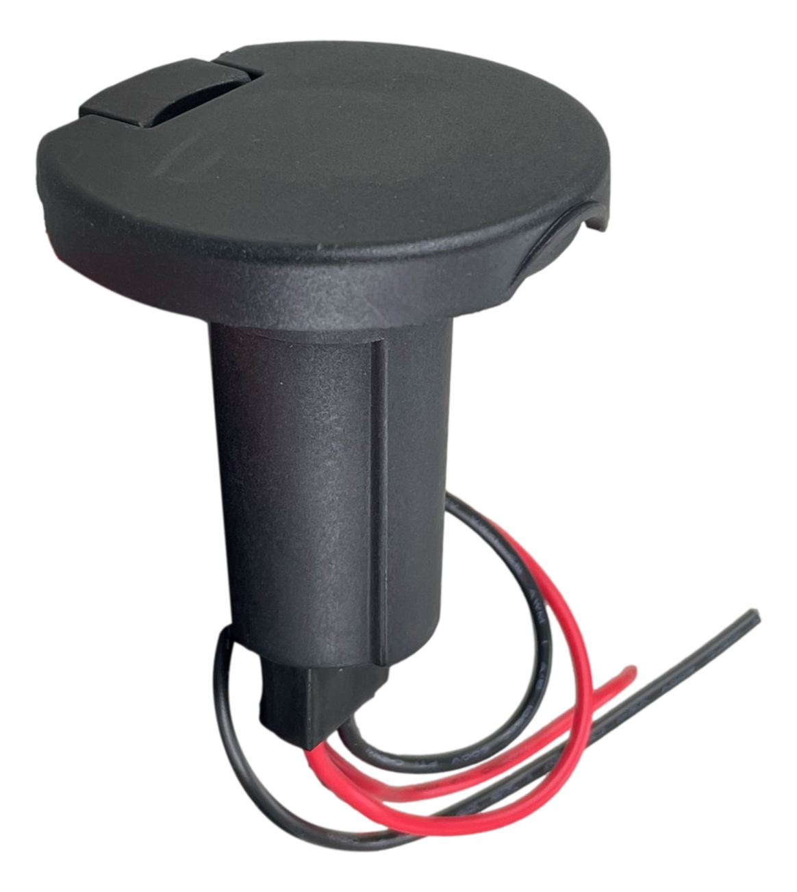 Pactrade Marine Black Nylon Cap 2-Prong Stern Light Pole Base Nylon Top Socket Plug-In Threaded Black Collar5 Height 2-1/4" Diameter 1" Cutout Wired