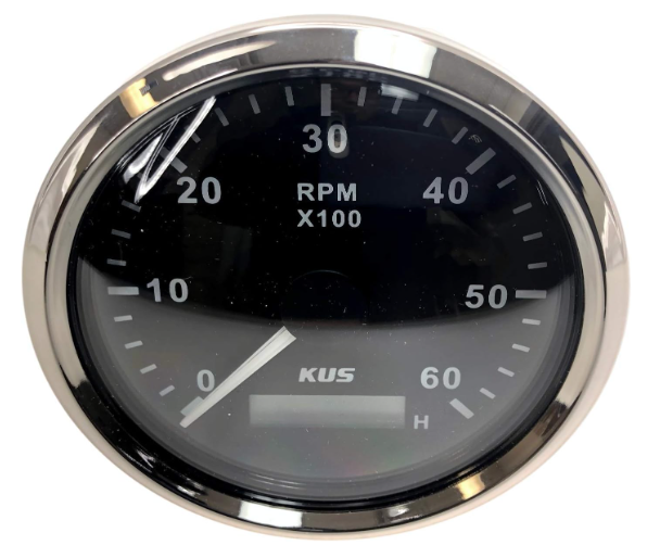 Pactrade Marine Kus Boat Hour REV Tachometer Speed Gauge 0-6000RPM Backlight 12V