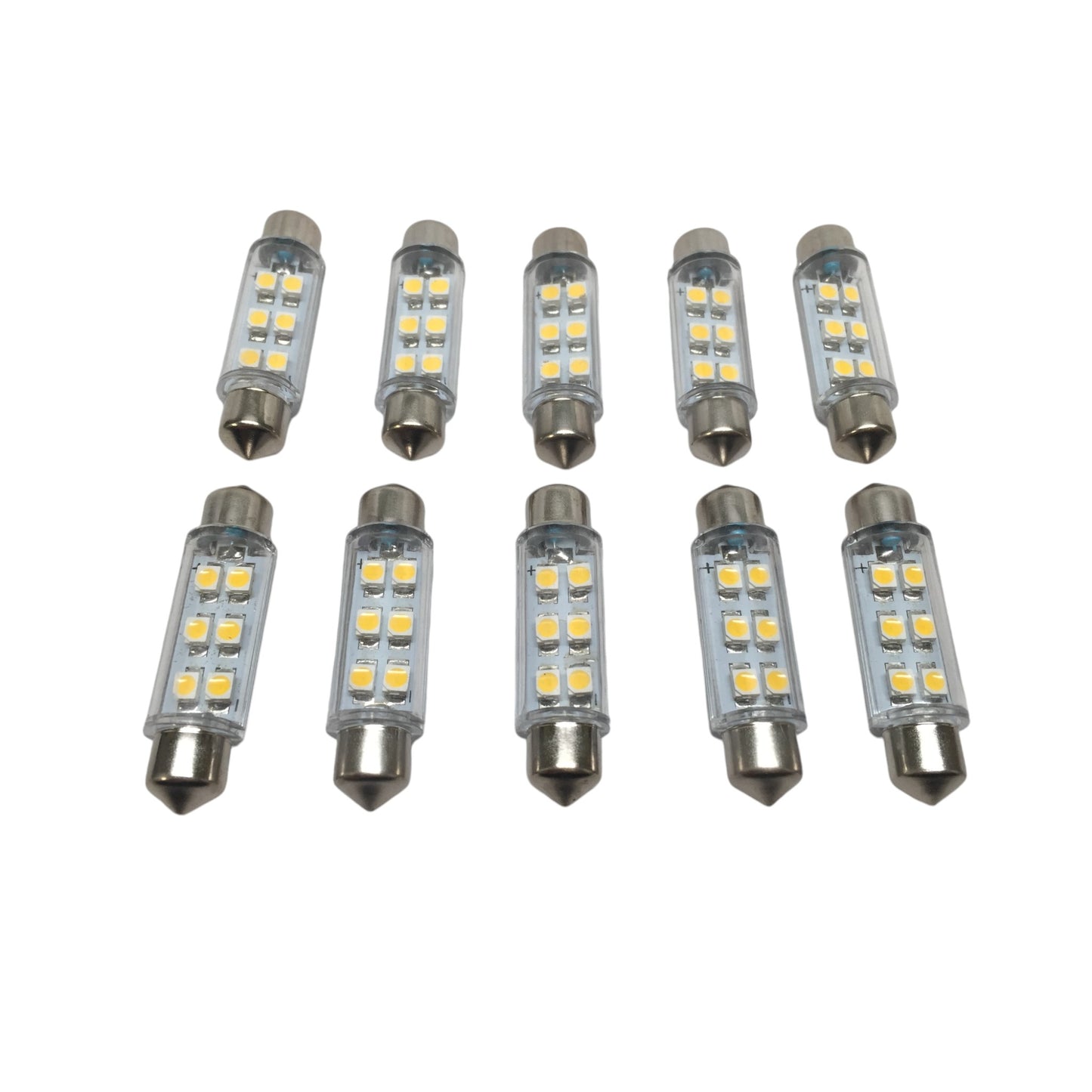 10 PCS Pactrade Marine RV Auto Boat Trailer Bus LED Bulb Festoon Warm White Light 0.5W