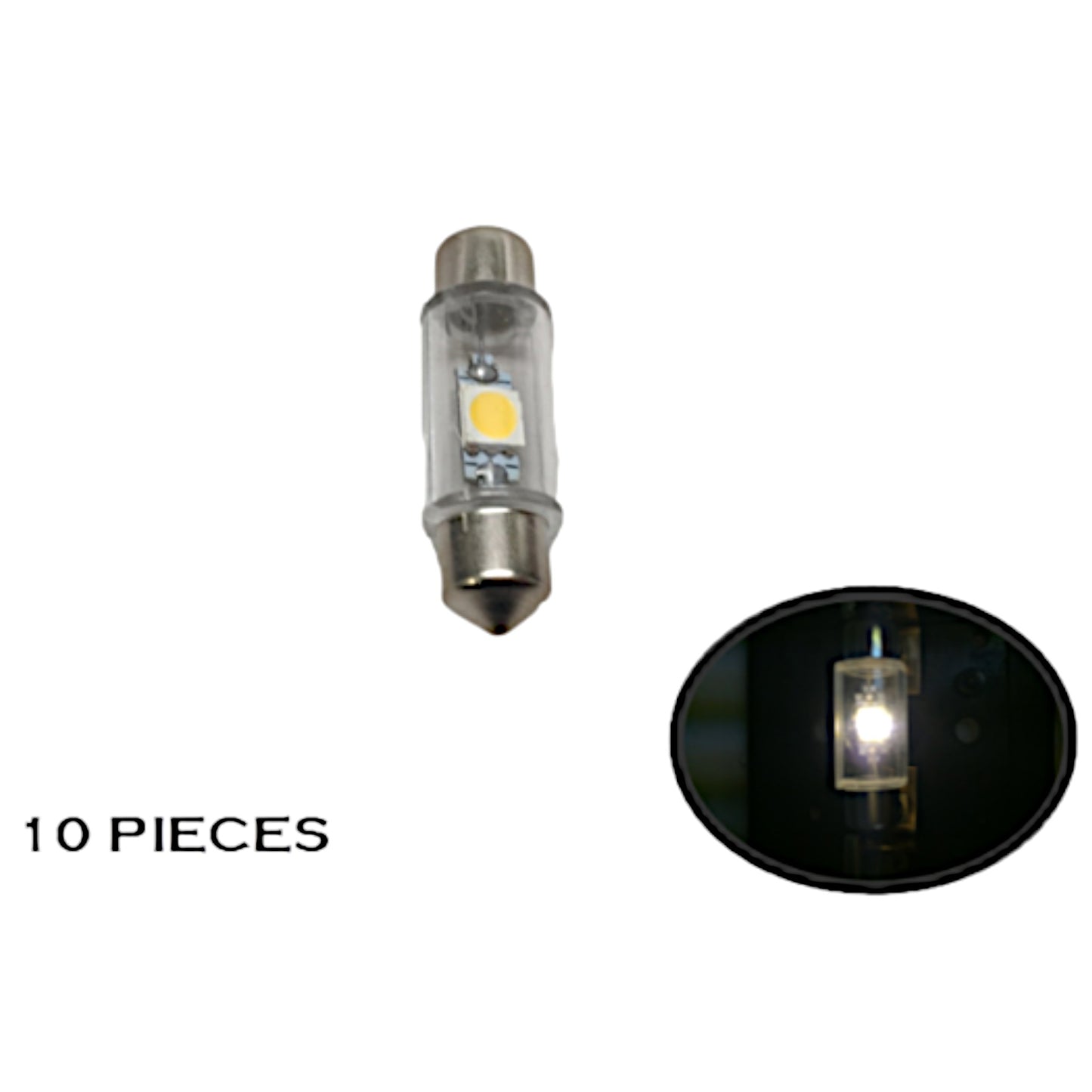 Pactrade Marine 10 PCS Boat RV Auto Car Trailer Bus LED 1 Bulb Festoon Type Warm White