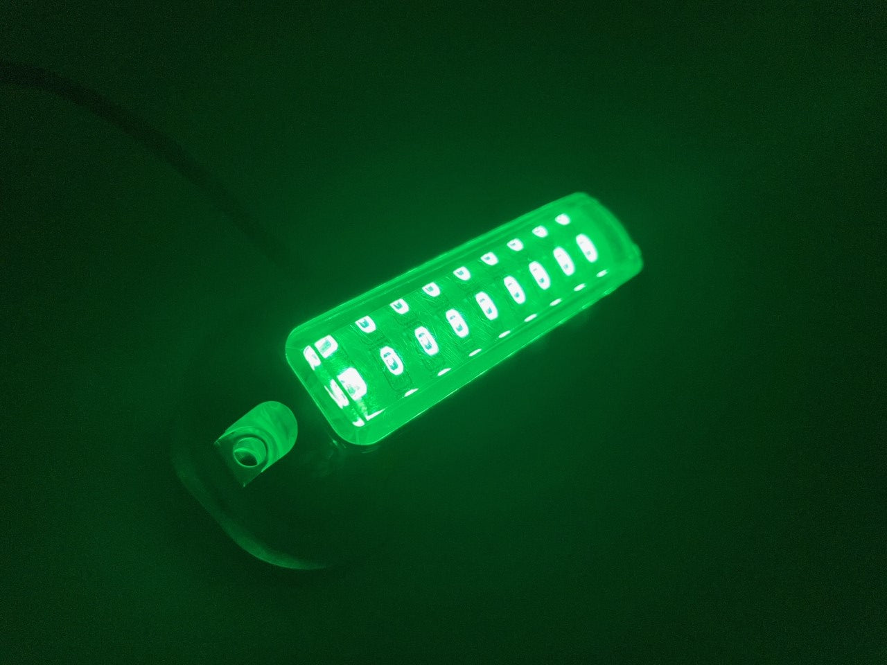 Pactrade Marine Pontoon Boat 27 LED Underwater Light Polished SS316 Stainless Steel Housing Trim Ring 3.6W Green LED 340LM 10-30V DC Surface Mount
