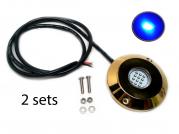 2SETS Blue Cree LED Underwater SS316 Gold Housing Surface Mount