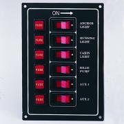 6 Gang Illuminated Switch Panel (Silver Panel)