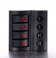 4 Gang Splashproof Circuit Breaker LED Indicator Switch Panel