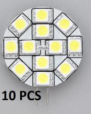 10pcs LED Bulb G4 Warm White Side Pin 1.2"D