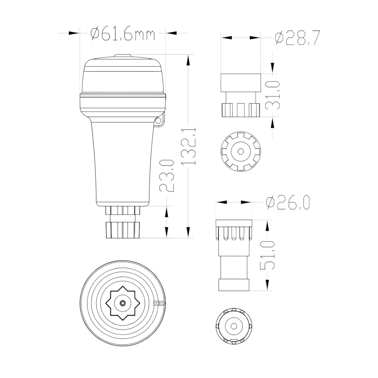 Pactrade Marine Boat LED Portable 3A Battery Bi-Color Combo Navigation Light