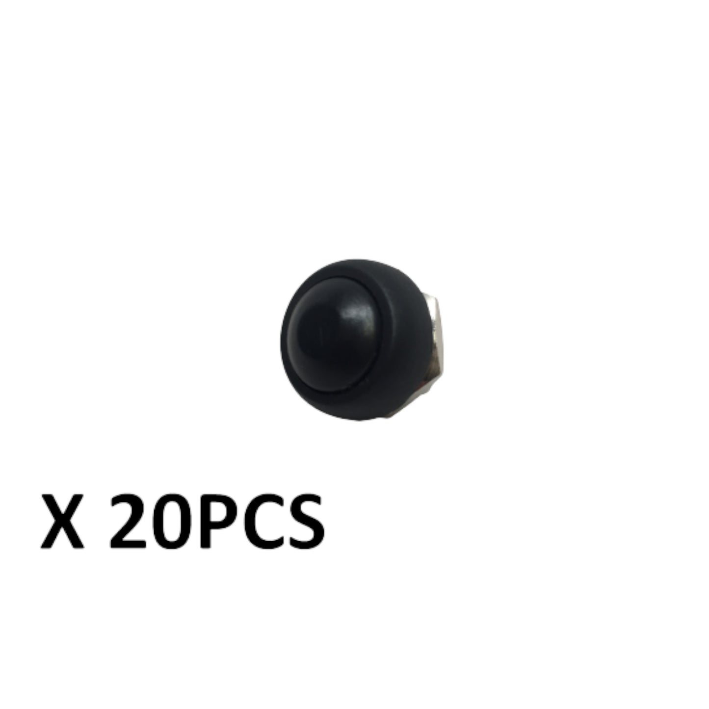 20 PCS Pactrade Marine Boat Car 12MM Mini Round Black Push Button Switch Momentary ON-OFF