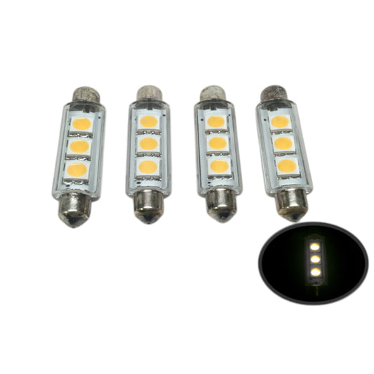 4 PCS Pactrade Marine Auto RV Trailer Bus Vehicle LED Bulb Festoon Type Warm White Light
