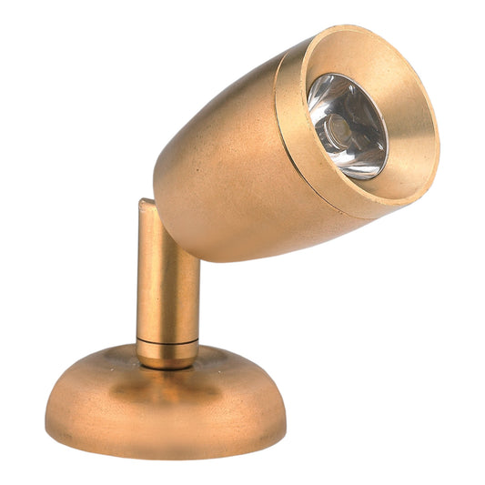 Pactrade Marine RV LED Swivel Reading Light Polished Brass Interior 80 Lumens On Just 1.2W