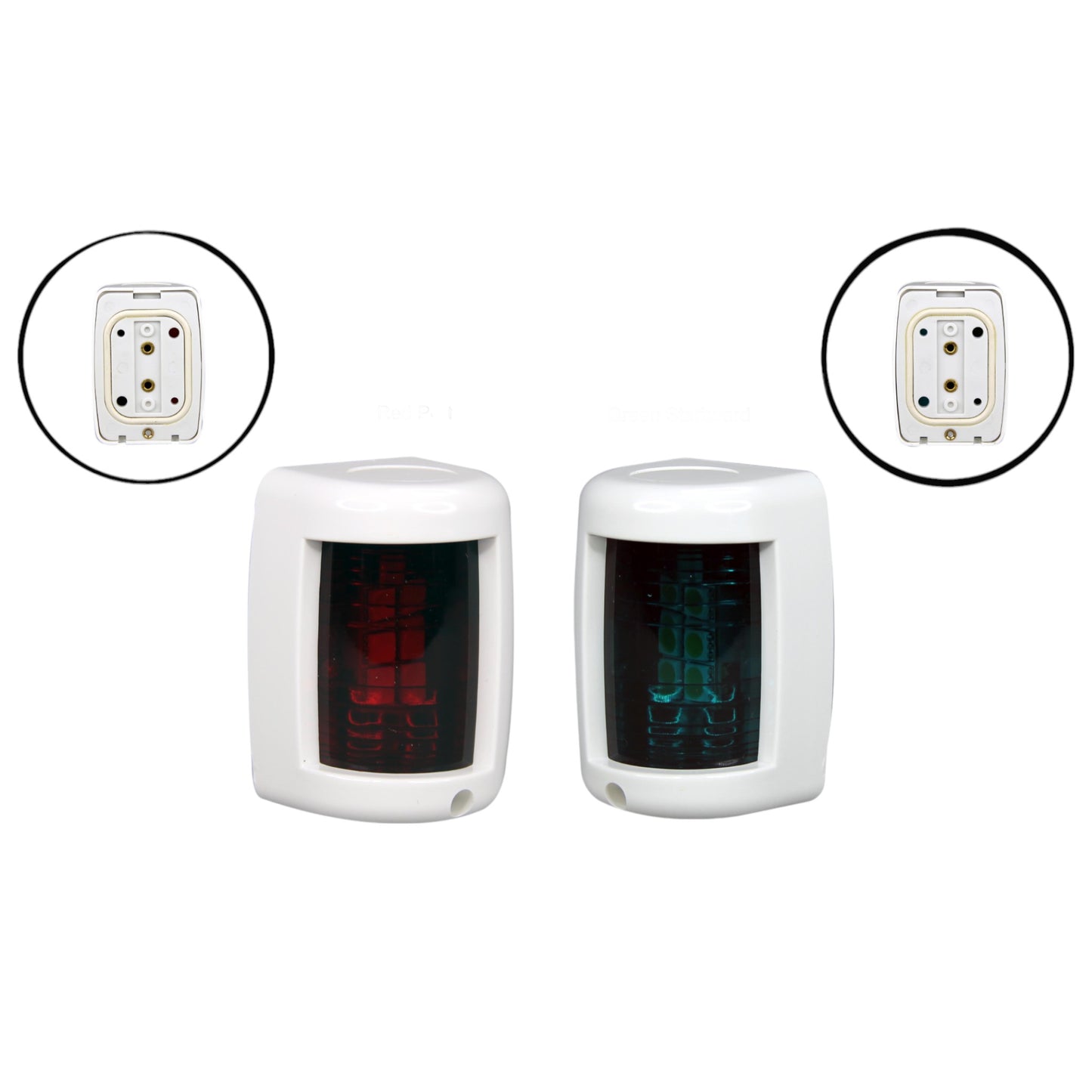 Pactrade Marine Boat Mini Green Starboard and Red Port LED Navigation Light 12V up to 1NM (White)