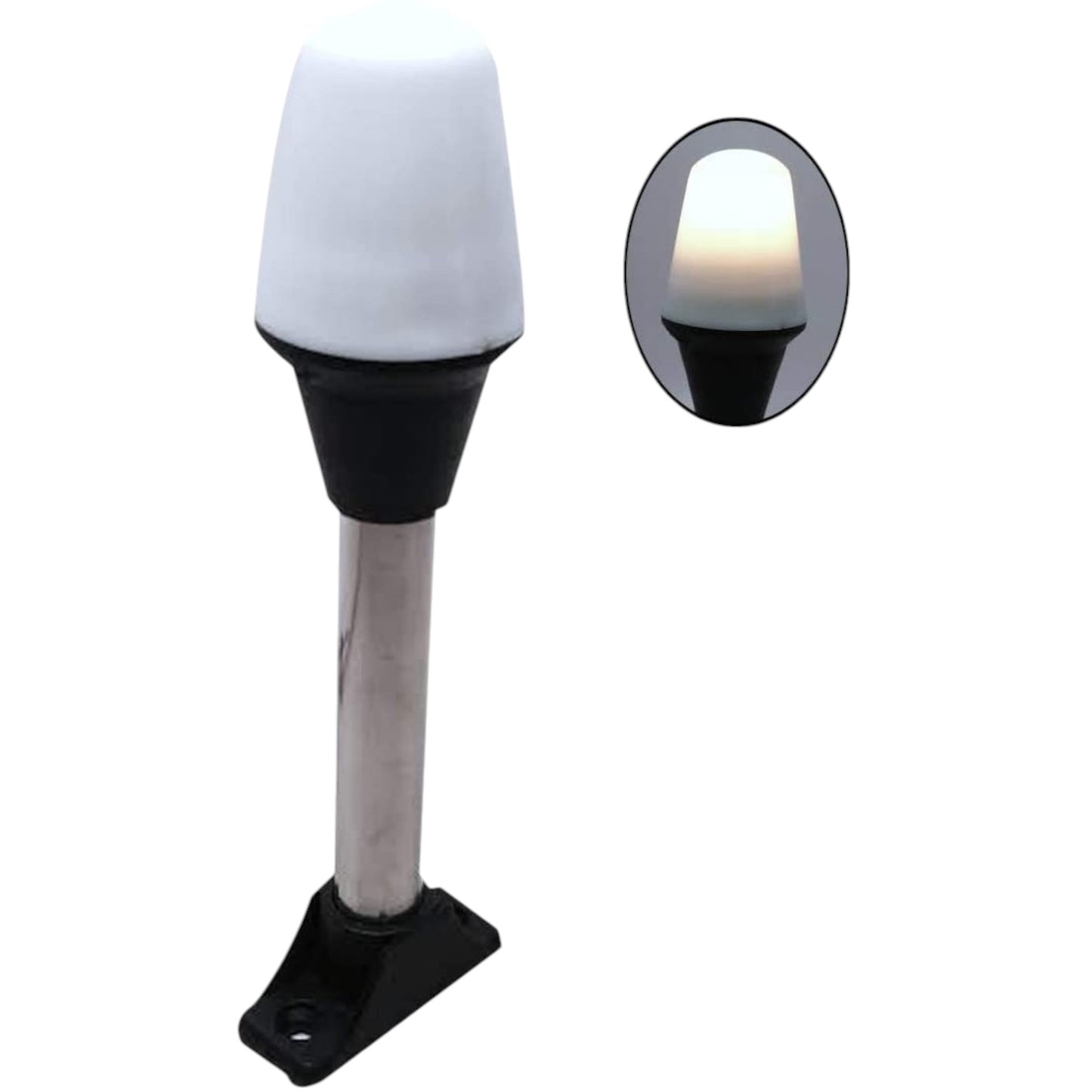 Pactrade Marine 12V Marine Boat Yacht Pontoon Navigation Anchor Light 360 Degrees All Around White Color Splashproof Black Housing