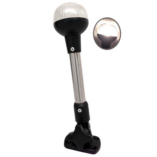 Pactrade Marine RV Adjustable Folding All Round Pole Light 9.5"H Navigation Light SS