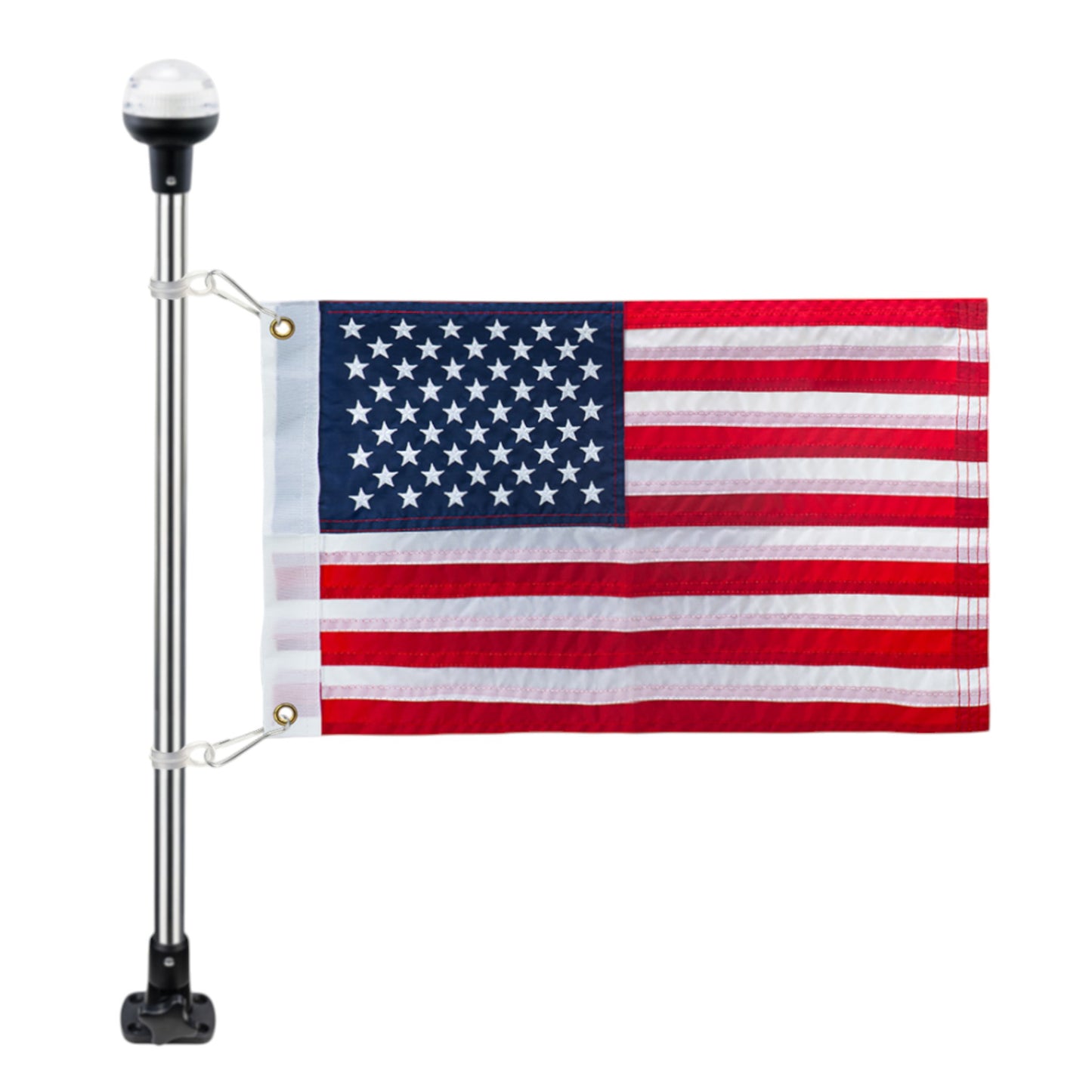 Pactrade Marine Navigation Lights for Boats LED - 24-Inch White LED Folding Stern Lights for Boats with American Flag 12x18 Inches (78 LM, 2 NM) | Boat Navigation Lights, American Flags for Boats