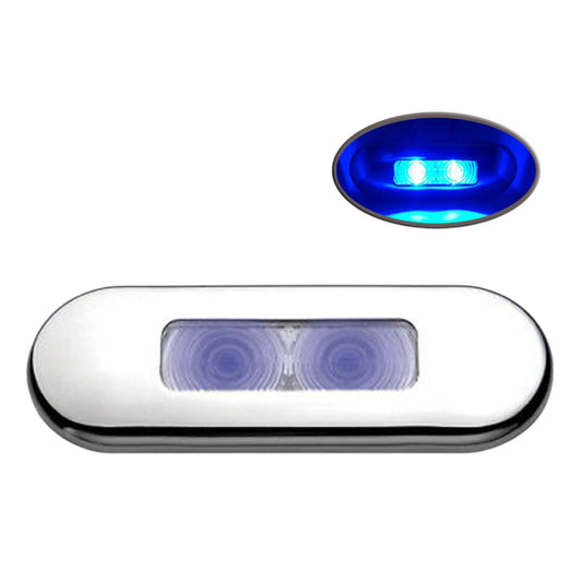 Pactrade Marine Boat LED Blue Oblong Stainless Steel Courtesy Light Awesome Accent