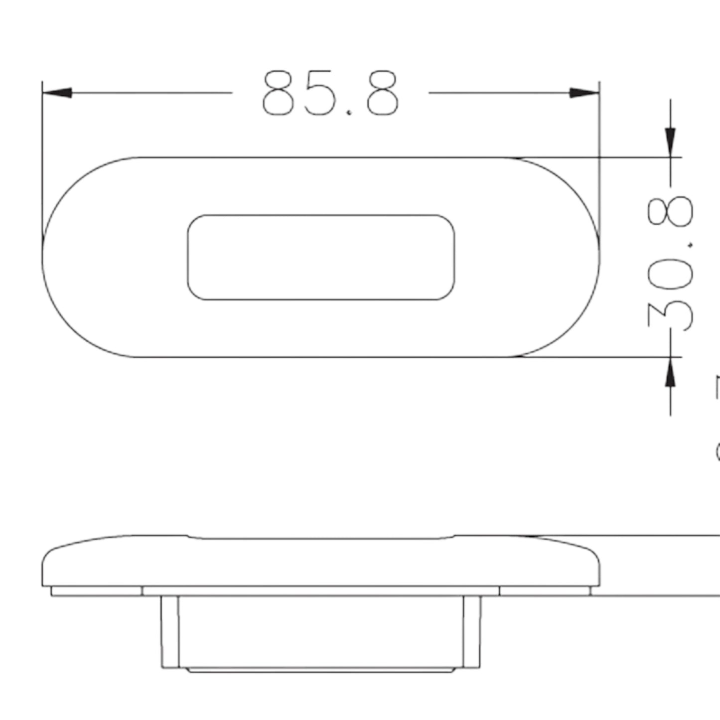 Pactrade Marine Boat LED White Oblong Shape Courtesy Light OEM