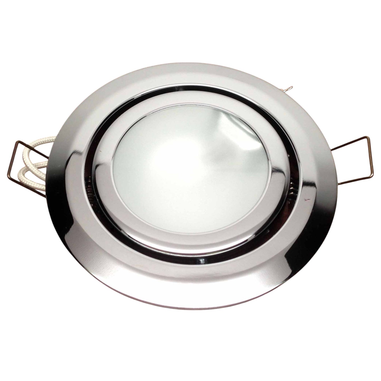 Pactrade Marine Boat Swivel Ceiling Light Flush Mount Chrome Plated Brass 3.75" Diam.