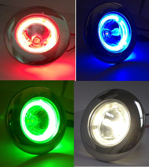 Pactrade Marine Boat LED Multi Light Stainless Steel Finish RGB Multiple Colors In One Light Flush Mount