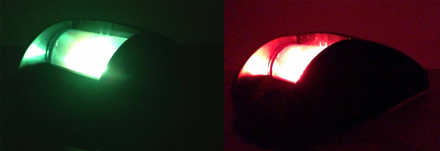 Pactrade Marine Boat Pair Of Navigation Light Red And Green Side Mount Festoon Bulb
