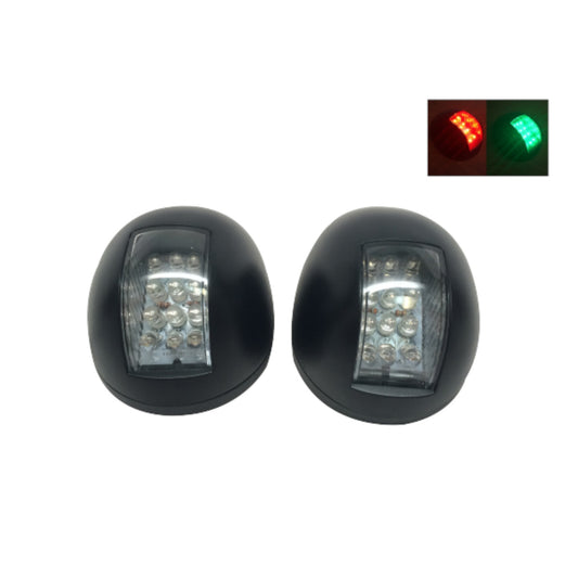 Pactrade Marine Boat Green And Red LED Navigation Light Vertical Mount 1NM 12V 0.8WX2